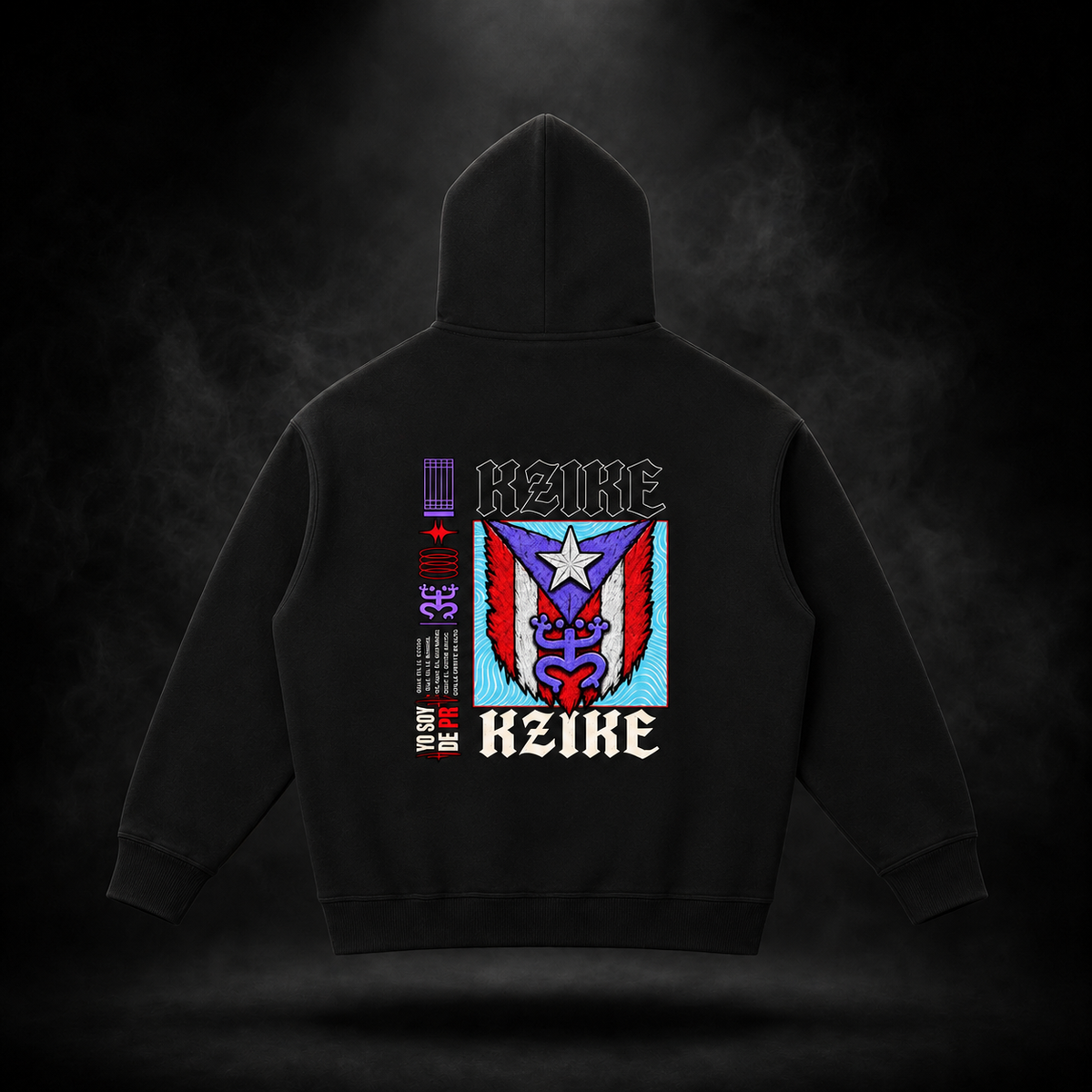 KZIKE CORE OVERSIZED FLEECE HOODIE - BLACK