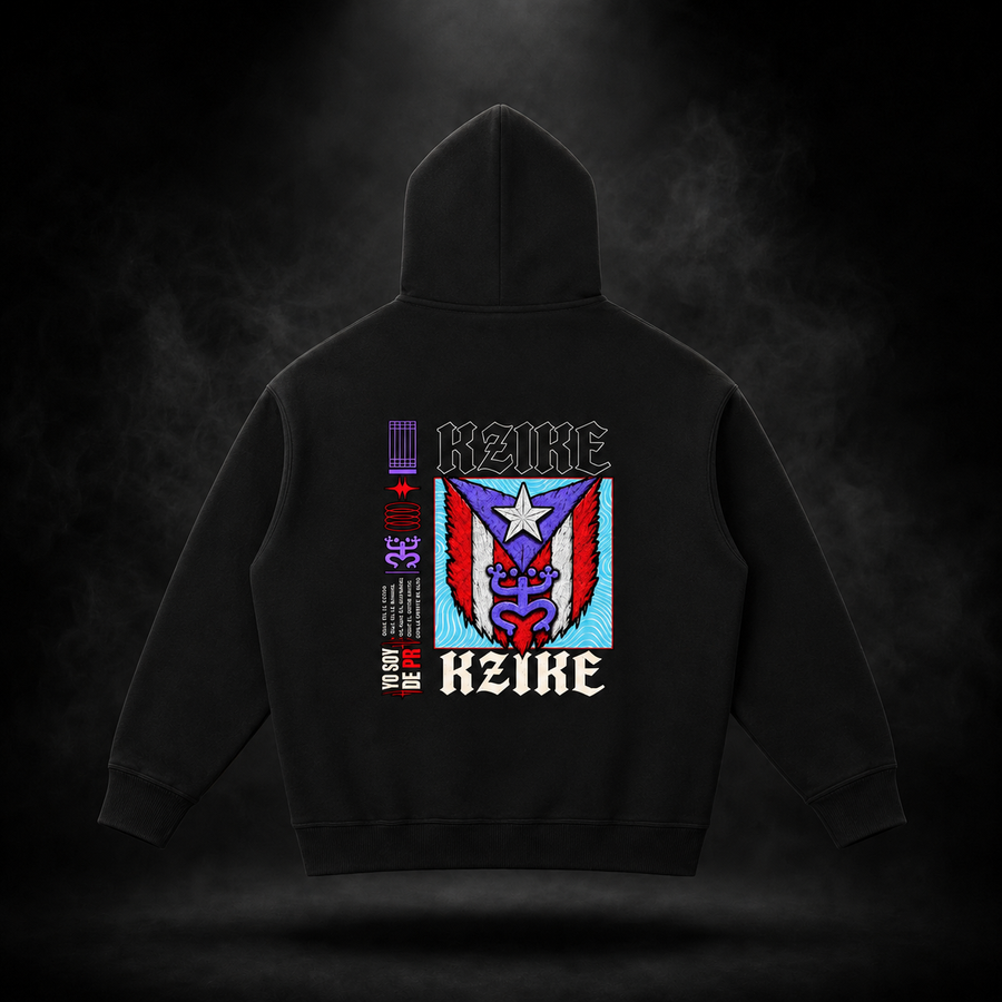 KZIKE CORE OVERSIZED FLEECE HOODIE - BLACK
