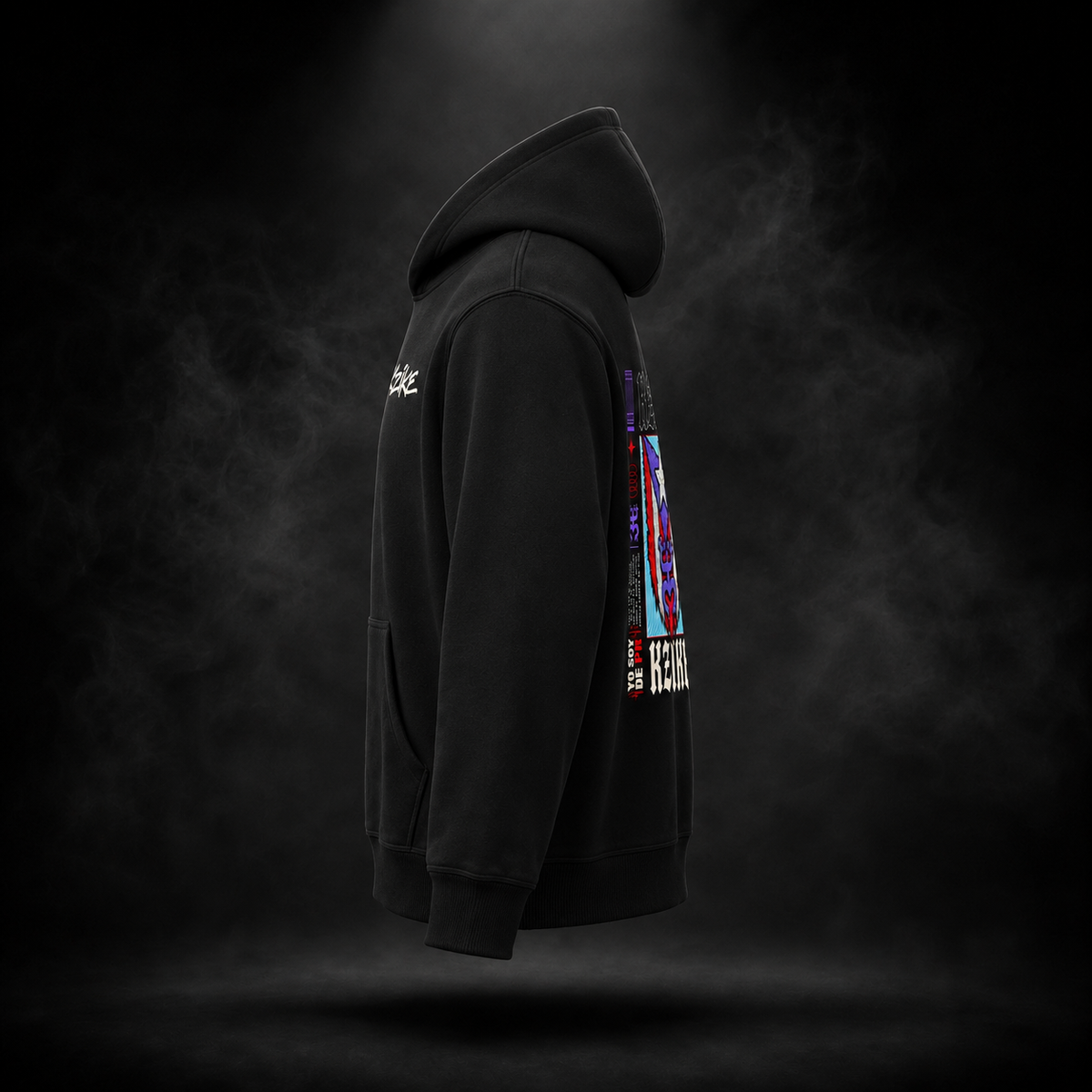 KZIKE CORE OVERSIZED FLEECE HOODIE - BLACK