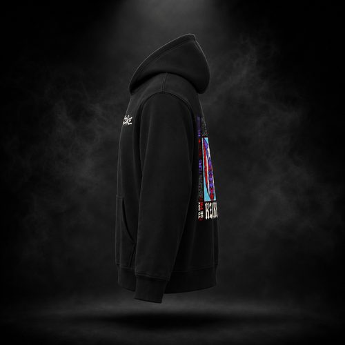 KZIKE CORE OVERSIZED FLEECE HOODIE - BLACK