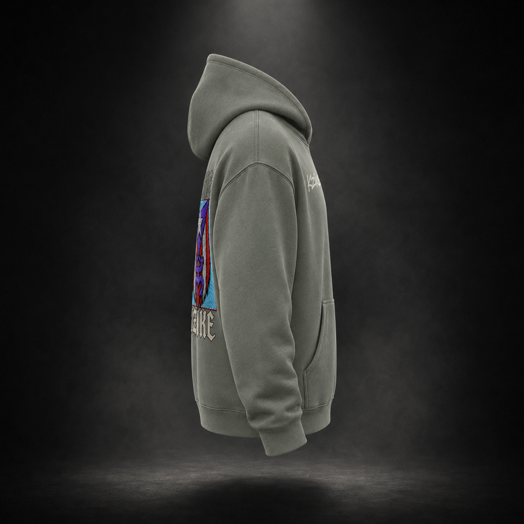KZIKE CORE OVERSIZED FLEECE HOODIE - GREY