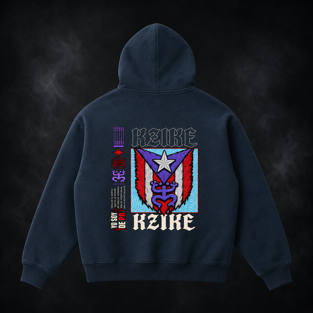 KZIKE CORE OVERSIZED FLEECE HOODIE - NAVY