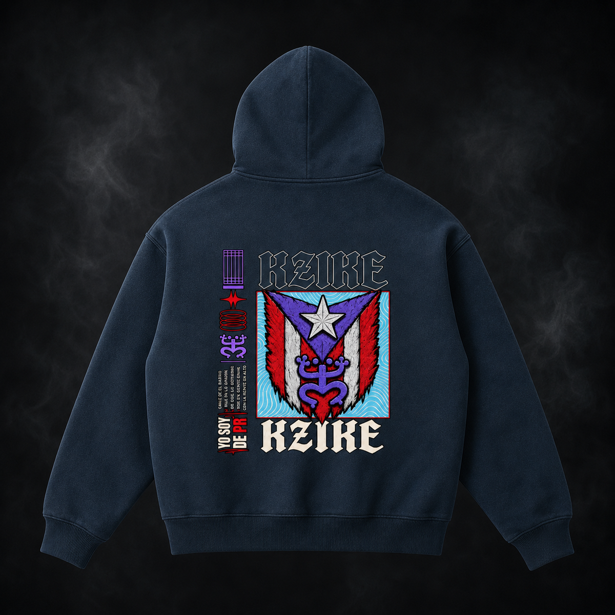 KZIKE CORE OVERSIZED FLEECE HOODIE - NAVY