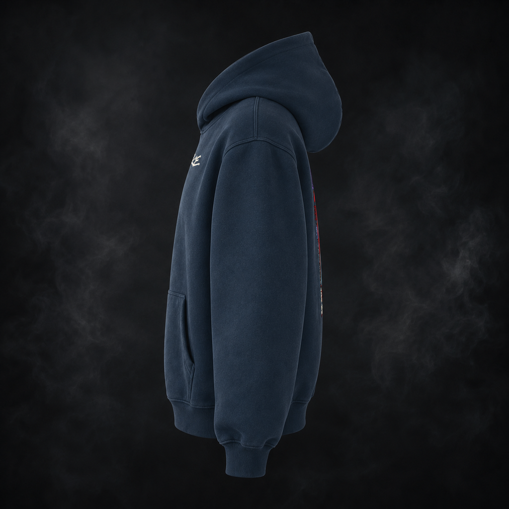KZIKE CORE OVERSIZED FLEECE HOODIE - NAVY