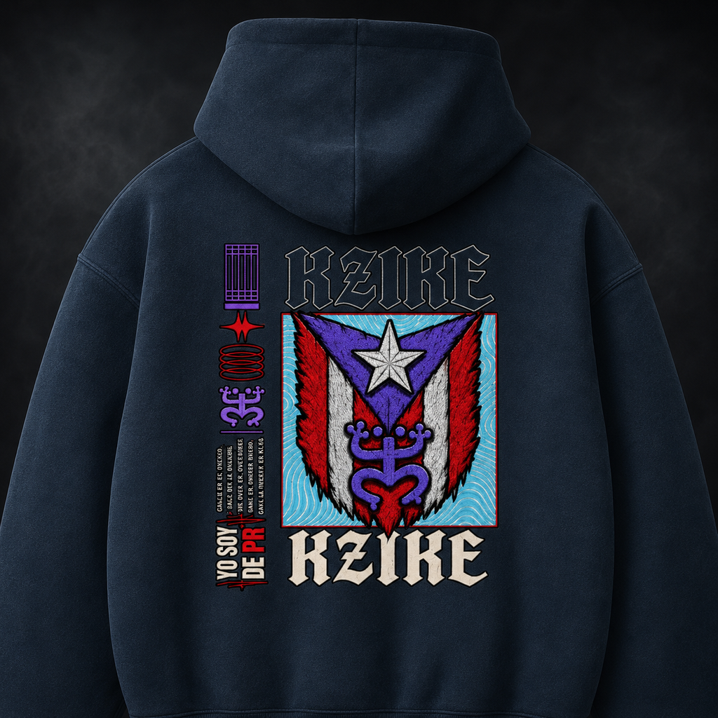 KZIKE CORE OVERSIZED FLEECE HOODIE - NAVY